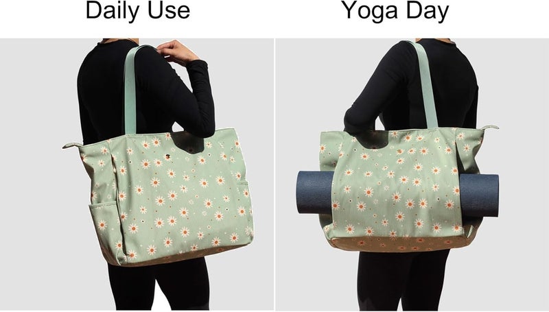 ESVAN Yoga Mat Bag Yoga Tote Carrier Shoulder Bag Carryall Tote for Office,Yoga,Pilates,Travel,Beach and Gym - Image 5
